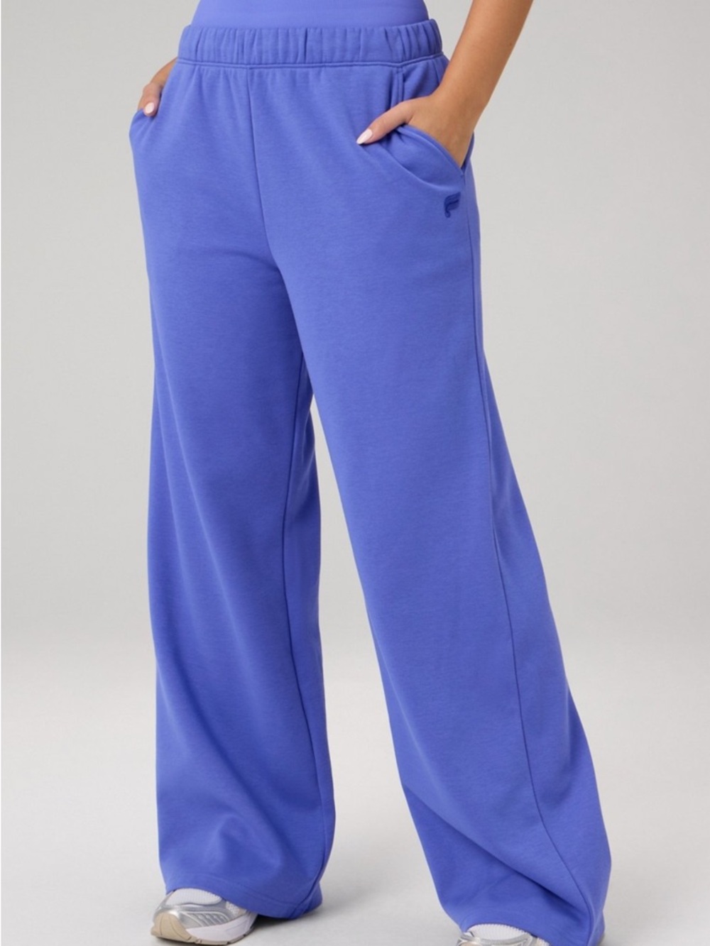 Fabletics Cozy Fleece Wide Leg Sweatpants in Sapphire Sky